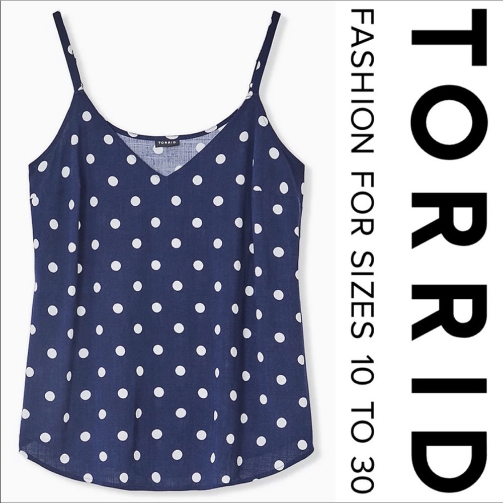 Torrid Navy Polka Dot Tank Top